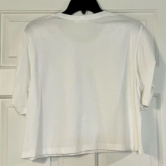 A.L.C. Puff Ruffle Sleeve White Tee Large - Picture 2 of 7